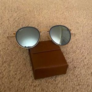 Ray-Ban Gold Round Sunglasses (Foldable)